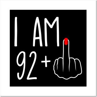 Vintage 93rd Birthday I Am 92 Plus 1 Middle Finger Posters and Art